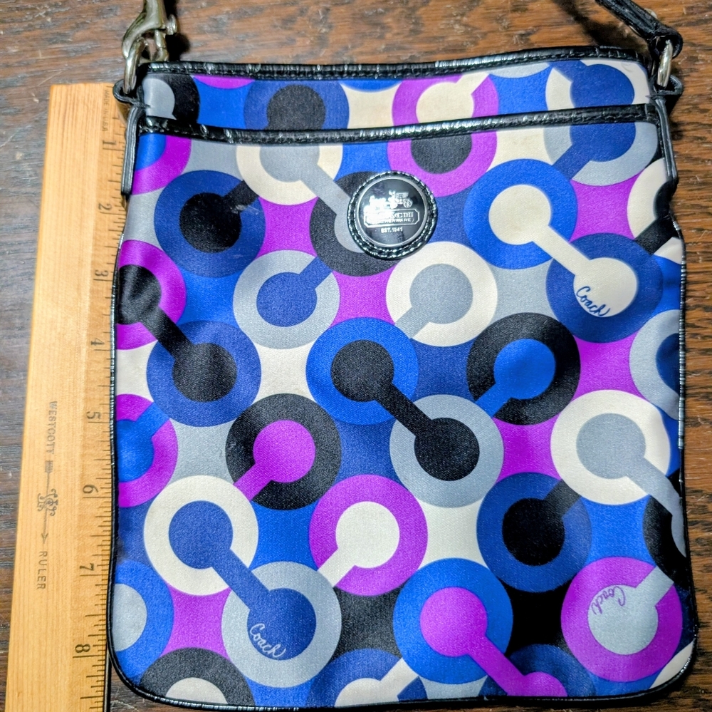 Coach Alex Op Art Satin Crossbody